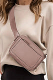 Desert Palm Minimalist Multi-zipped Crossbody Bag