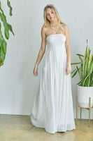 Smocked Chiffon Wide Leg Jumpsuit