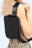 Black Waterproof Zipped Fanny Pack Crossbody Sling Bag