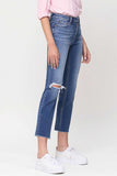 Mid-Rise Straight Crop Jeans