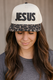 JESUS ON A LEOPARD AND NATURAL HAT