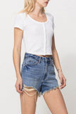 XS-S-M-L - DISTRESSED RIGID MOM SHORTS