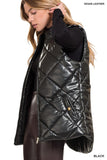 Vegan Leather Puffer Vest