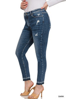 High Rise Cropped Skinny Denim Pants