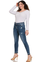 High Rise Cropped Skinny Denim Pants