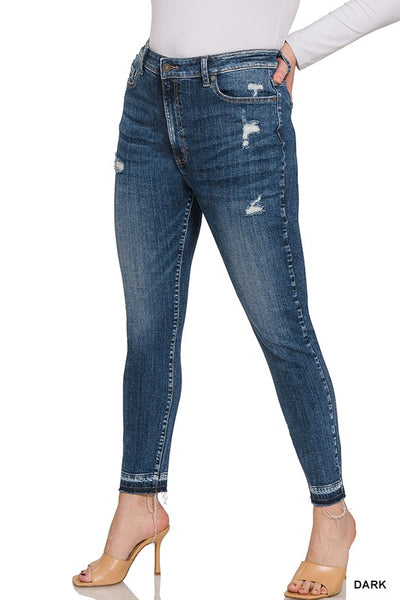 High Rise Cropped Skinny Denim Pants