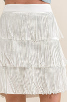 RHINESTONE SUEDE FRINGE SKIRT