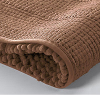 2PC Taupe Soft Cozy Plush Chenille Bath Mat Set