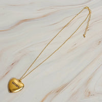 Mama Engraved Heart Pendant Necklace