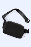 Black Waterproof Zipped Fanny Pack Crossbody Sling Bag