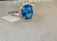 Sterling Silver Gemstone ring blue