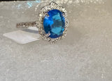 Sterling Silver Gemstone ring blue