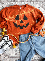 Pumpkin Face (Bleached Sweatshirt)