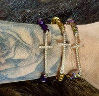 Glass Beaded Cross bracelets