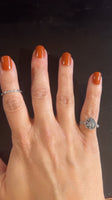 Vintage Carved faux Gemstone Rings-Clear Gemstone