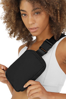 Black Waterproof Zipped Fanny Pack Crossbody Sling Bag