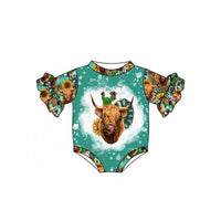 Baby Girls Highland Cow Summer Rompers