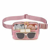 Bright White Adjustable Straps Zipper Clear Waist Bag