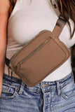 Desert Palm Minimalist Multi-zipped Crossbody Bag