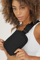 Black Waterproof Zipped Fanny Pack Crossbody Sling Bag