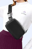 Black Waterproof Zipped Fanny Pack Crossbody Sling Bag