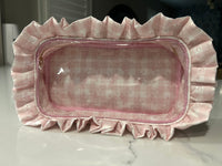 Sweet Floral and Bow Gingham Clear-side  Cosmetic Bag Collection