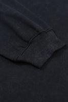 Black Plain Drop Shoulder Crew Neck Pullover Sweatshirt