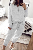 Gray Zipper Pullover and Joggers Plus Size Outfits