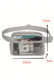 Bright White Adjustable Straps Zipper Clear Waist Bag