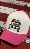 Jeep White/Pink Mesh Trucker hat