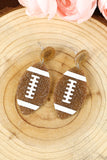 Brown Glittering Rugby Pendant Earrings