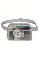 Bright White Adjustable Straps Zipper Clear Waist Bag