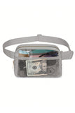 Bright White Adjustable Straps Zipper Clear Waist Bag