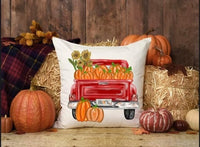 Fall Truck Pillow Cover