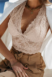 Padded V Neck Cropped Lace Cami Top
