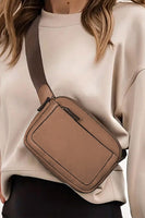 Desert Palm Minimalist Multi-zipped Crossbody Bag