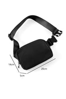 Black Waterproof Zipped Fanny Pack Crossbody Sling Bag