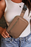 Desert Palm Minimalist Multi-zipped Crossbody Bag