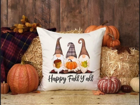 Happy Fall Y’all Gnomes pillow cover