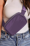 Black Waterproof Zipped Fanny Pack Crossbody Sling Bag