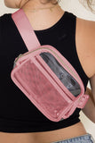 Bright White Adjustable Straps Zipper Clear Waist Bag