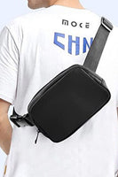 Black Waterproof Zipped Fanny Pack Crossbody Sling Bag