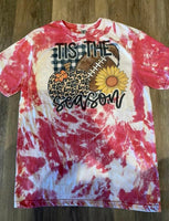 Football Tis the Season bleached tee