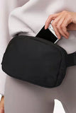 Black Waterproof Zipped Fanny Pack Crossbody Sling Bag