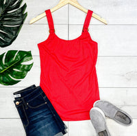 Sleeveless Tortoise Detail tank-coral