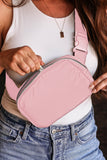 Black Waterproof Zipped Fanny Pack Crossbody Sling Bag