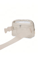 Bright White Adjustable Straps Zipper Clear Waist Bag