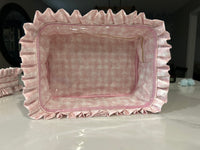 Sweet Floral and Bow Gingham Clear-side  Cosmetic Bag Collection