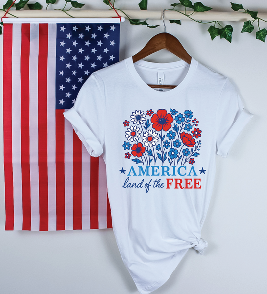 America Land Of The Free Patriotic Tee