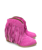 Amos Fringe Ankle Bootie in Suede